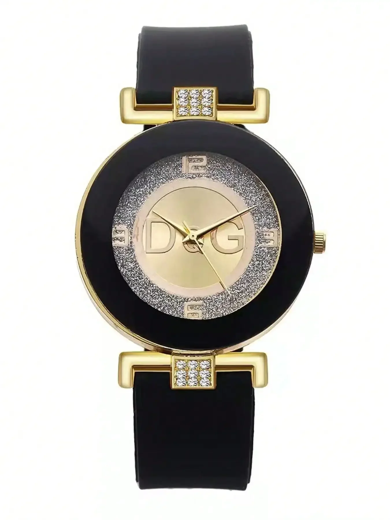 Fashion Classic Spot Silicone Diamond Set Large Dial Digital Men's and Women's Quartz Watch