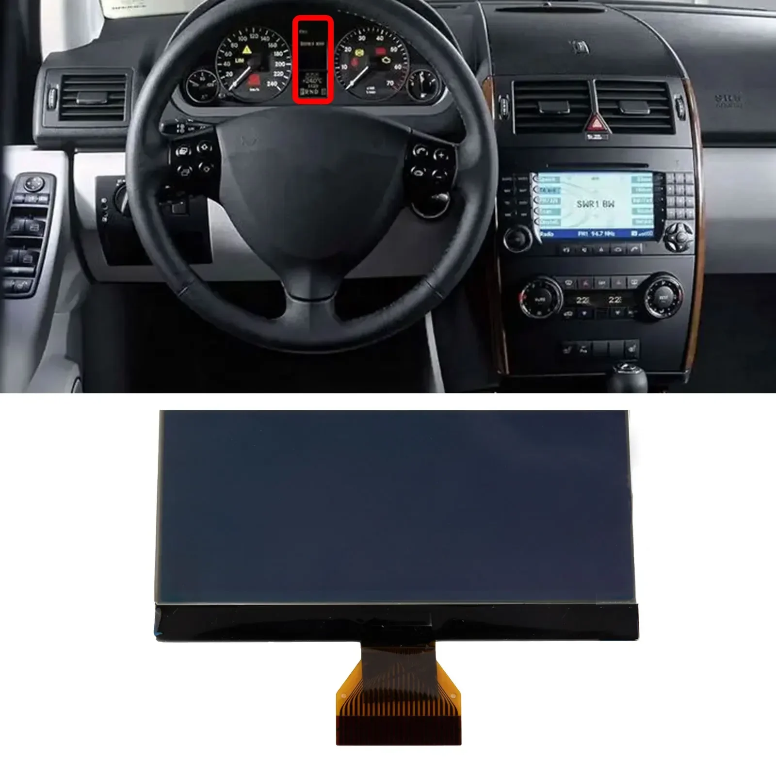 LCD Screen For Mercedes A/B Class W169 W245 Instrument Cluster 8 Volt Version from 2004 models