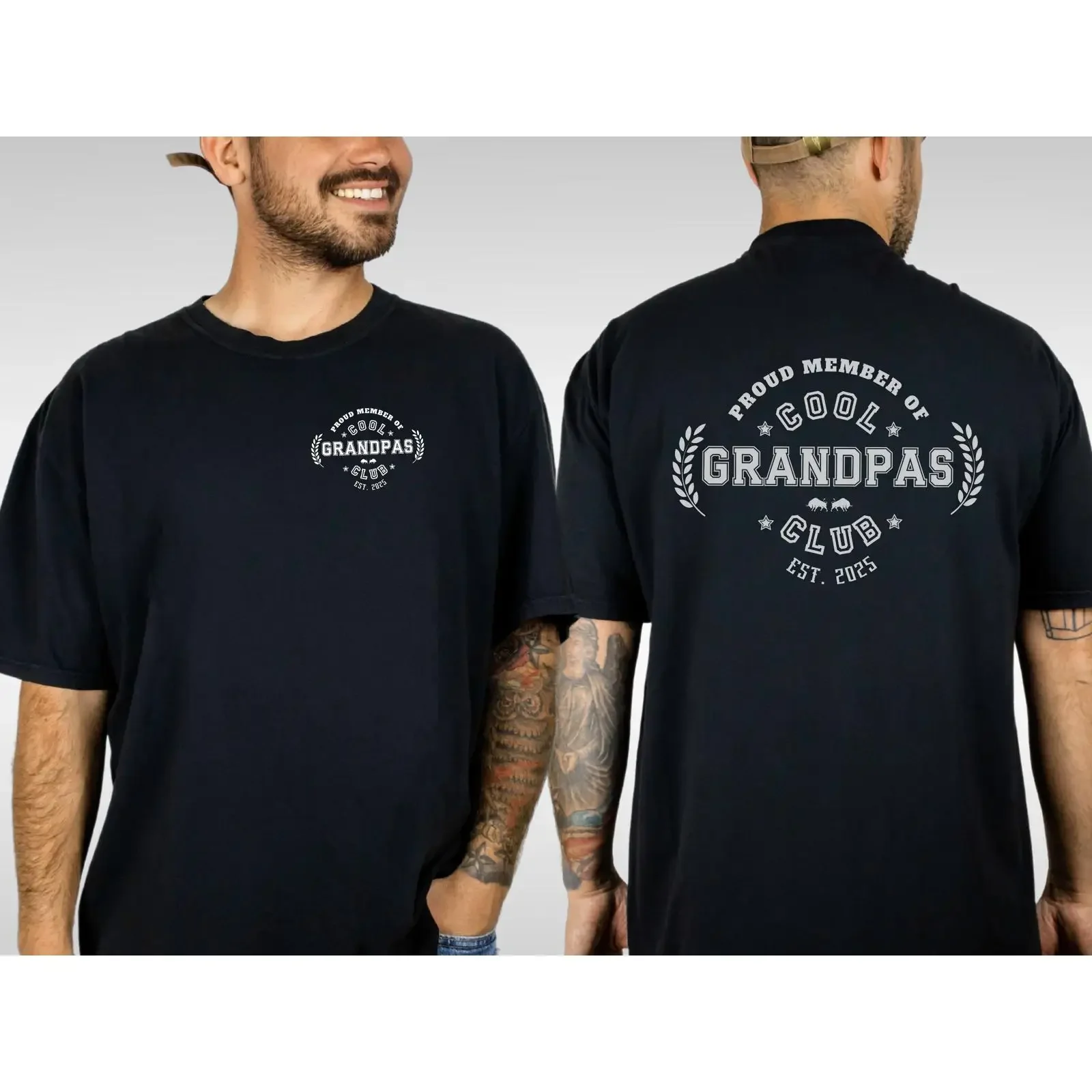 Personalized Grandpas Club T Shirt Father amp 39 s Day  vintage Washed Comfortable Versatile Stylish Breathable streetwear