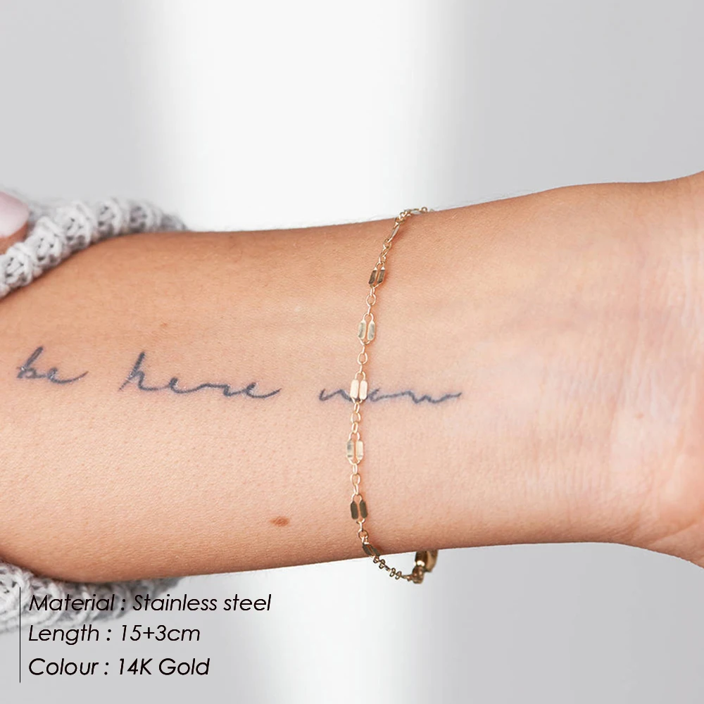 Adjustable Gold Color Stainless Steel Chain Bracelets for Women Wholesale Stainless Steel Jewelry Women Bracelets