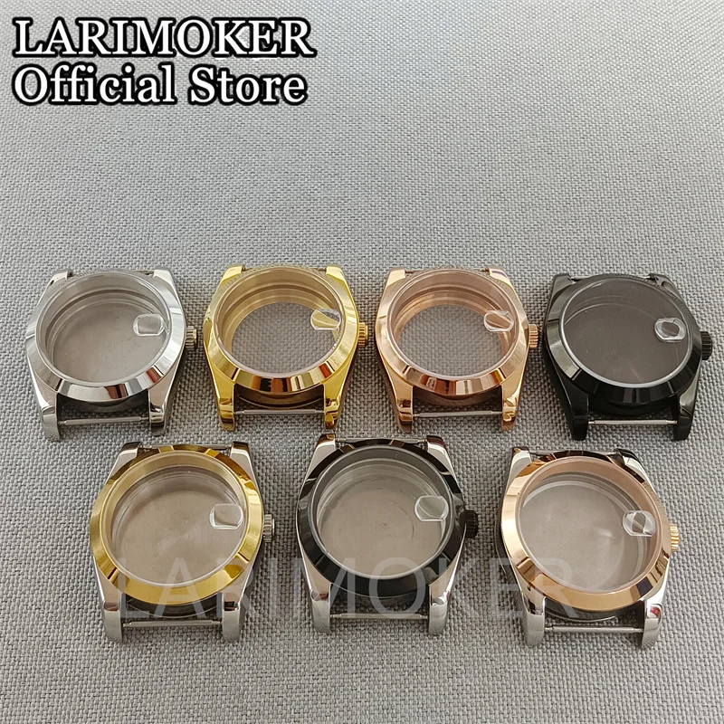 LARIMOKER 36mm/39mm Sapphire Glass Stainless Steel Polished Watch Cases Fit NH35 /PT5000/Mingzhu/Miyota Movement Watch Accessory