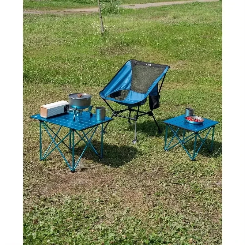 Folding Beach Chair Climbing Ultra Light Compact Camping Anti-sinkfoot and Back Support Webbing (blue - Square Frame)