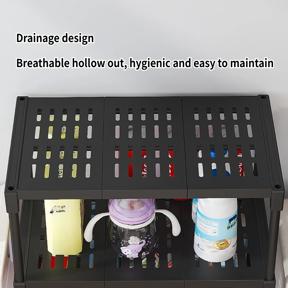 3-Layer المطبخ تخزين الرف الحمام تخزين وجبات خفيفة متعددة الوظائف توفير المساحة انفصال عالية الحاملة تخزين الرف #5