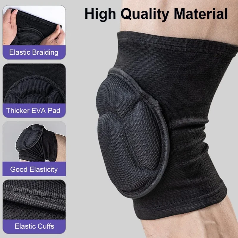 1 Pair Sports Thicken Sponge Brace Knee Guards Volleyball Extreme Sport For Dancing Anti Collision Elastic Knee Protector