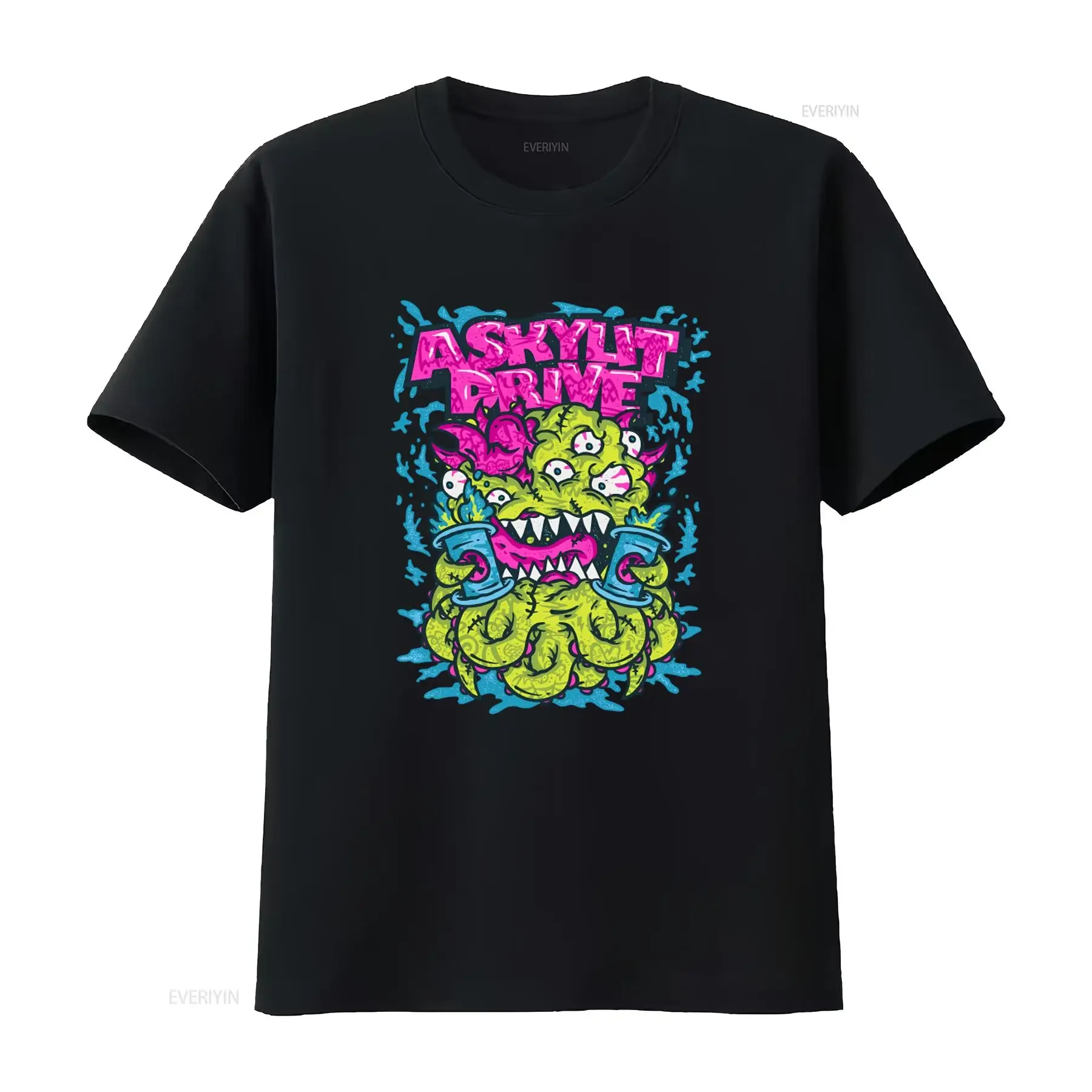 A SKYLIT DRIVE Googly Eyed Monster Scene Post Hardcore Band T Shirt for  vintage Washed Top For Everyday Wear graphic fashion