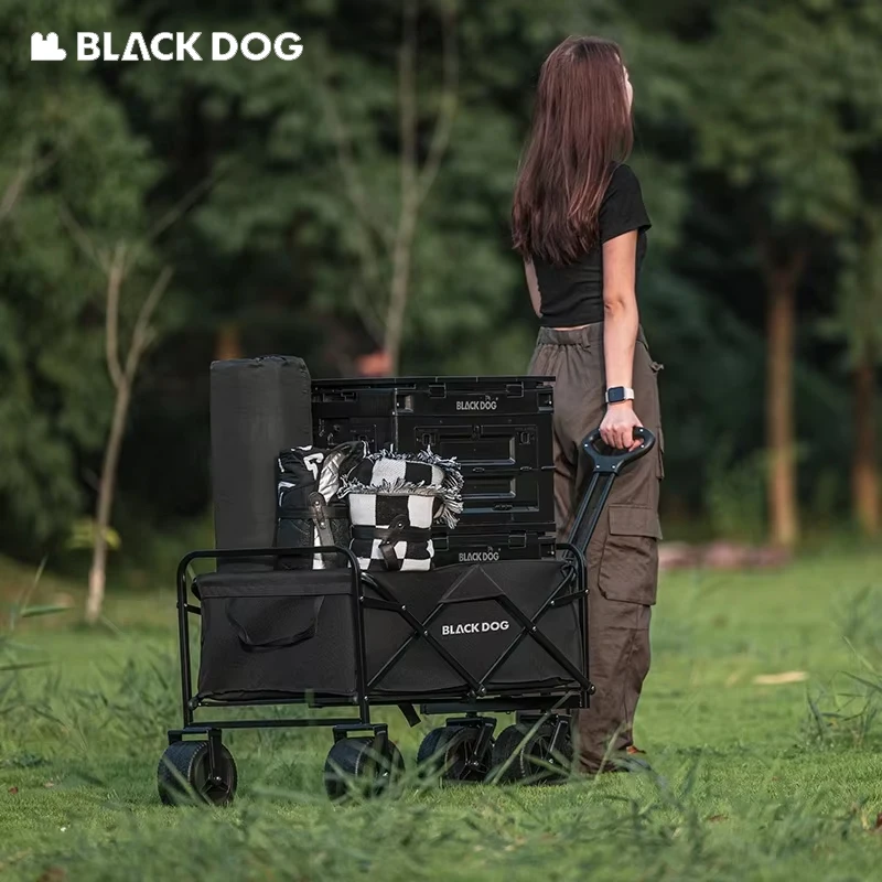 

Naturehike BLACKDOG, высокая нагрузка, переднее колесо, двойной тормоз и складная тележка из ткани Оксфорд, универсальное туристическое снаряжение