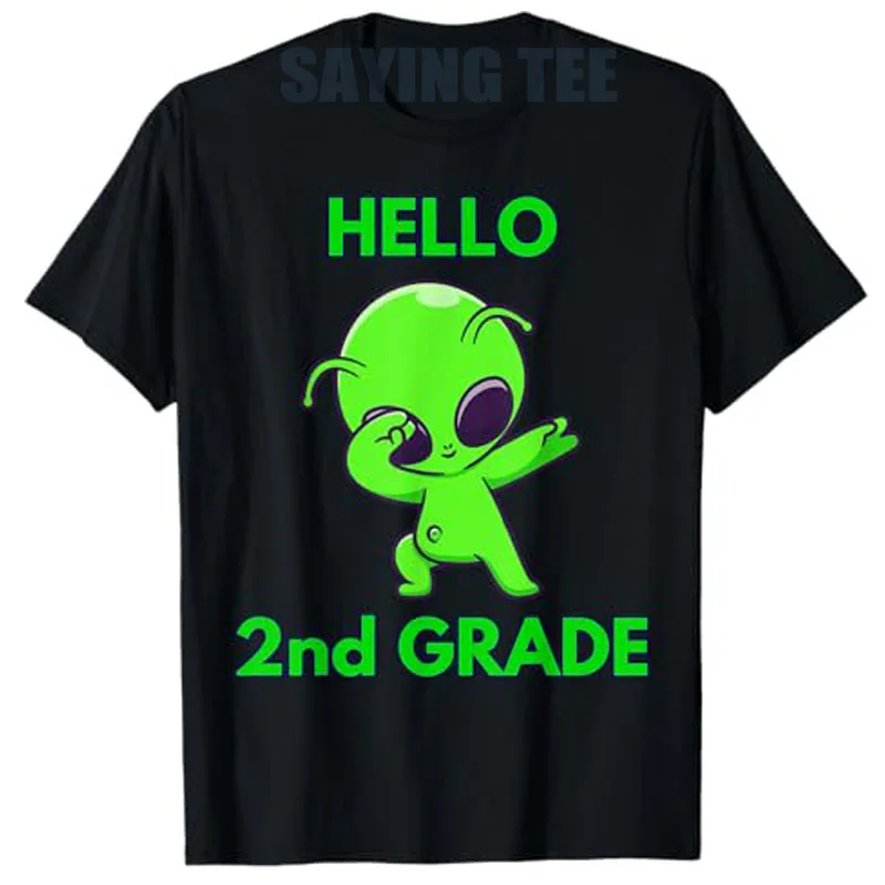 

Hello 2nd Grade Cute Dabbing Alien School Day T-Shirt Back To School Y2k Design Graphic Outfit Cute UFO Kids Schoolwear Clothes