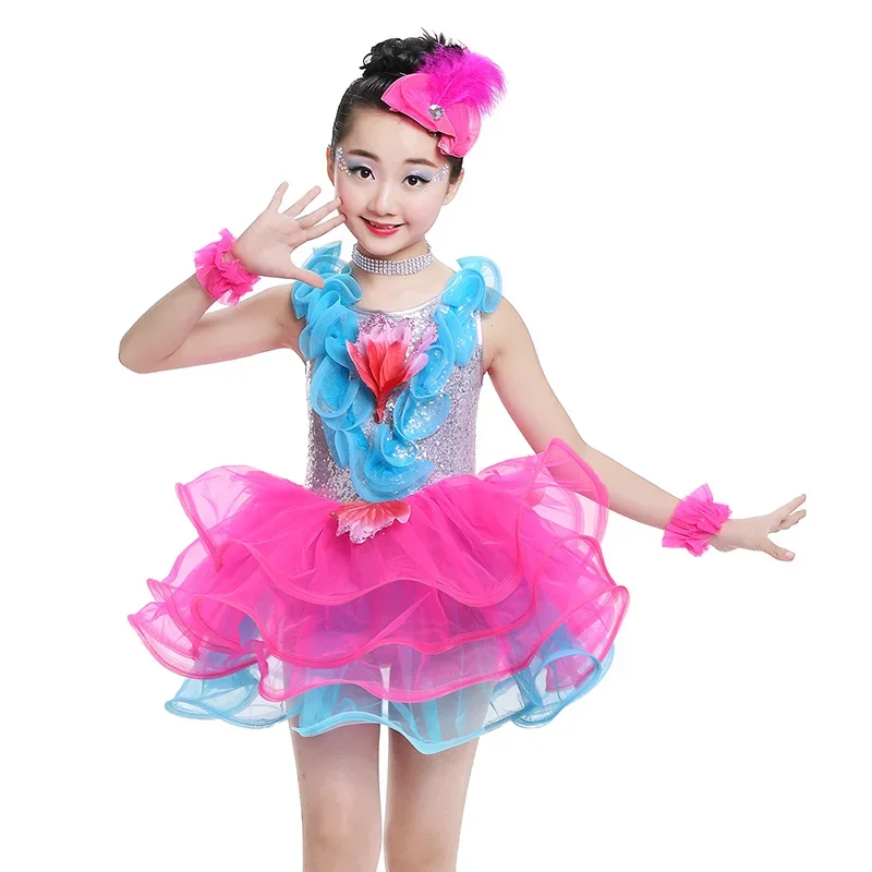 Children's costumes sequined tutu skirt girls princess nursery modern jazz dance performance clothing