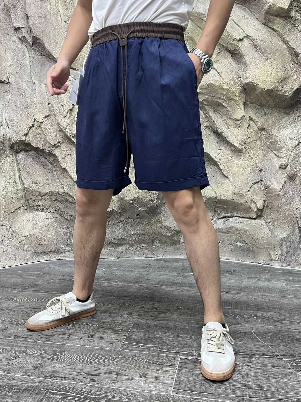 Italian Luxury! Men's Summer Shorts Elastic Waist  Hemp Blend Cool Breathable Standard Fit 2026 Summer Collection