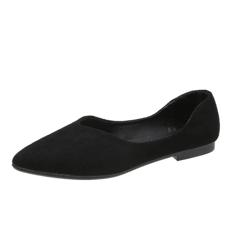 Mocasines ligeros de tela de punto para mujer, zapatos de Ballet de nobuk con punta estrecha, calzado de baile suave y cómodo, talla grande 43