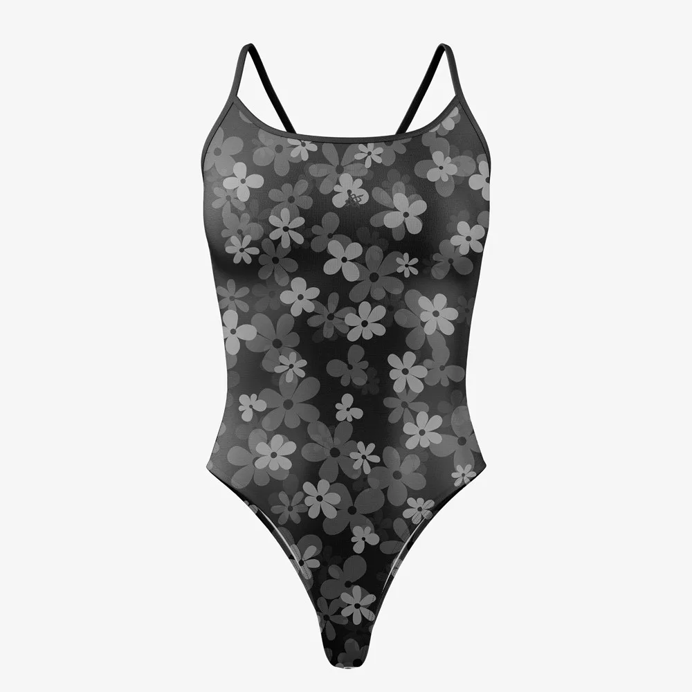 2022 New One-piece Sexy Swimsuit Print Bathing Suits Competition Swimwear Floral Female Openwater Swimming Practice Beachwear