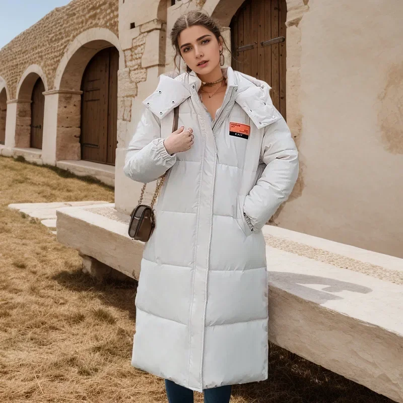 

2025 Women's Winter Jacket Female Long Cotton Jacket Knee Over Jacket Loose Casual Coats Women's Thicken Warm Jackets 2025 New
