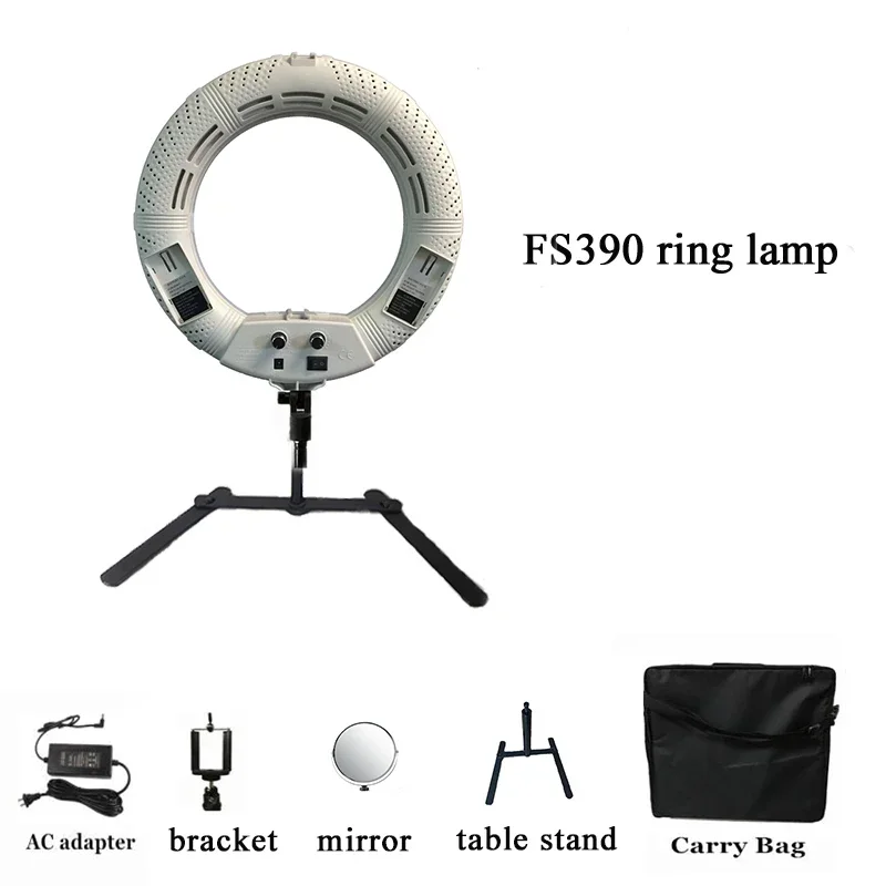 

Yidoblo FS-390II Mini Ring Lamp LED Bio-color Light Make-up Beauty Nail Tooth Hair Skin Ring Light 192 LED Lights + Table Stand