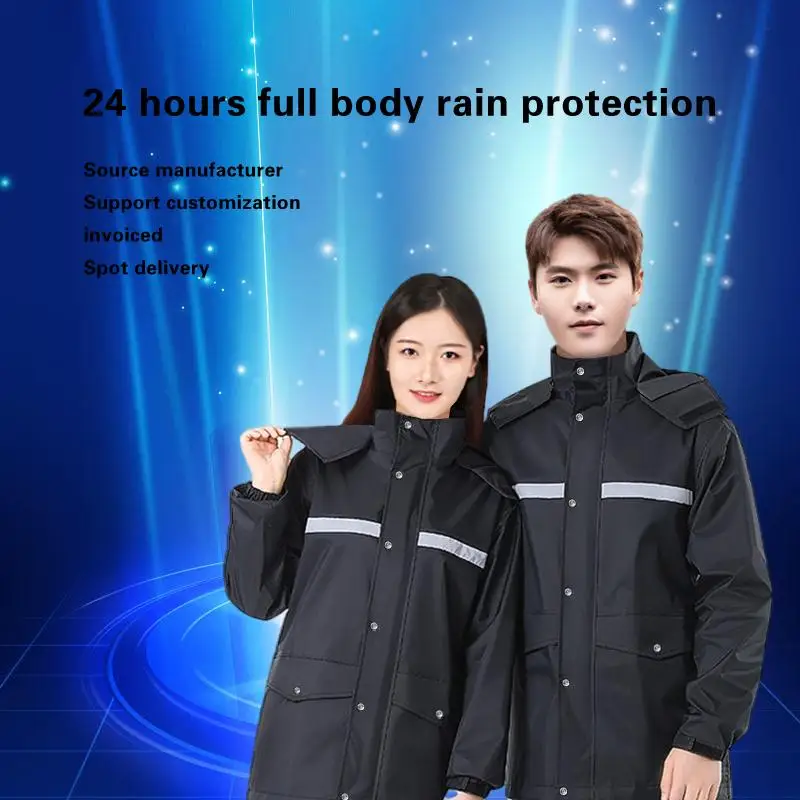 

Split Raincoats And Rainpants Suit Visible Reflective Thickened Breathable Adult Raincoat Outdoor Motorcycle Riding Raincoat