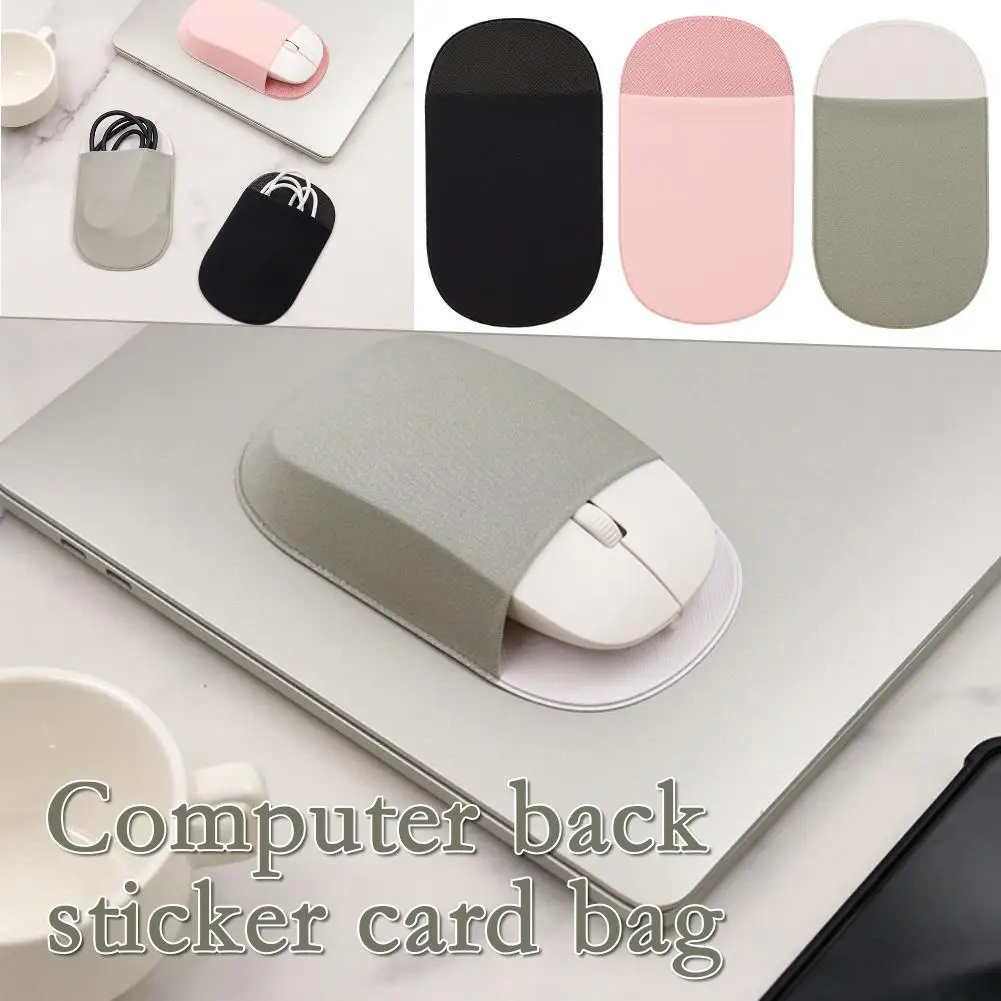 BUDI Slim Mouse Holder Adhesive Elastic Case Pen Stick Cover Fabric Pocket Sleeve Pouch For Laptop Tablet Wireless Mice Org Q5P5