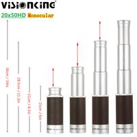 Visionking Retro Pirate 20x50 HD Monocular Bak4 Telescopic Collapsible Spyglass Outdoor Birdwatching Camping Pocket Telescope