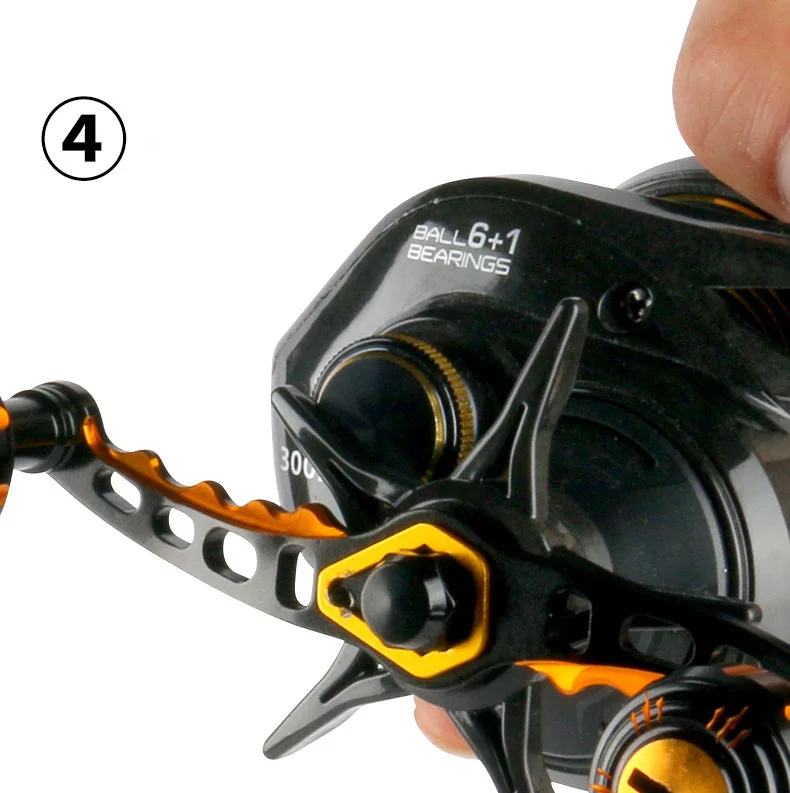 DEUKIO Carbon Fiber Baitcasting Angelrolle Griff Modifikation Metall EVA Knöpfe Rocker Leichter DIY Ersatz – Detail 6
