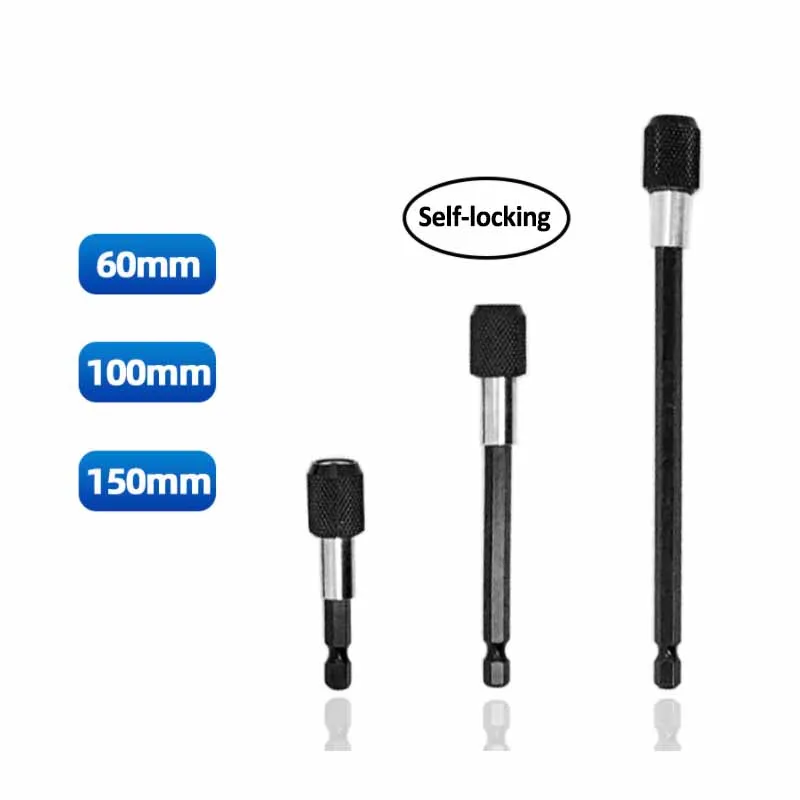 1/4" Hex Shank Rod Long Handle Magnetic Quick Change Tool Self-locking Screwdriver For Electric Drill Bit Holder Extension Rod