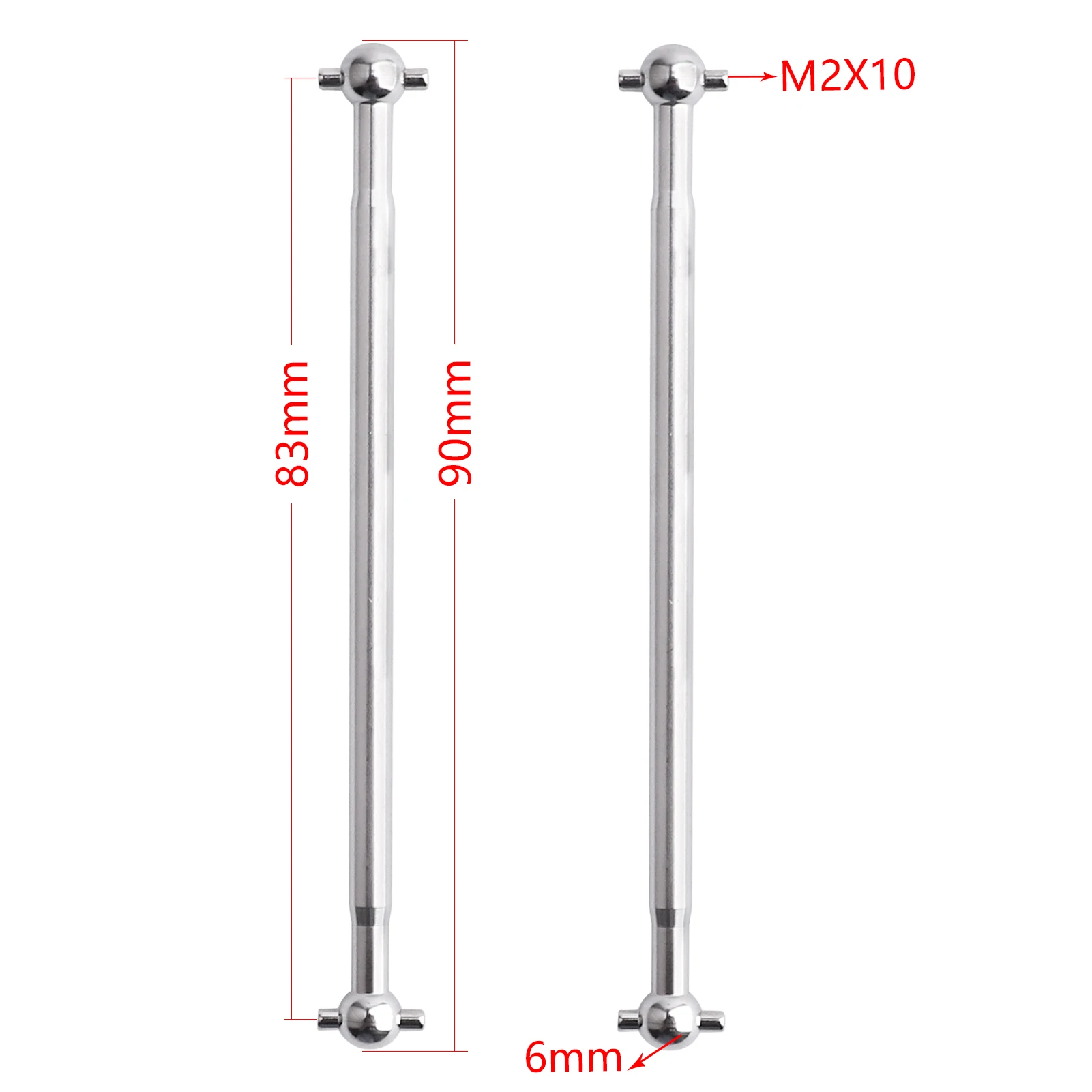 HobbyPark 08029 90mm Metal Steel Front Rear Dog Bone for Volcano EPX PRO 1/10 RC Offroad Monster Truck 4-Pack