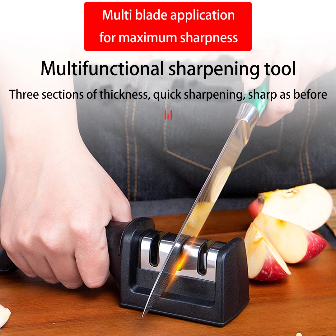 Portable Kitchen 3-section Sharpening Tool For Household Use Multifunctional Handheld Sharpening Tool Kitchen Knife Accessories