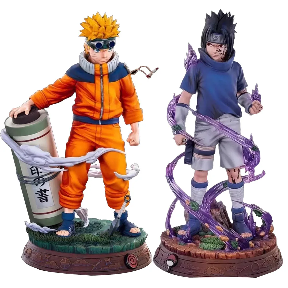 22CM Naruto Uzumaki Uchiha Sasuke Figurka Anime NARUTO Shippuden Fajny Model Golfowy na Biurko Zabawka Prezent Kolekcja Ozdoby PVC