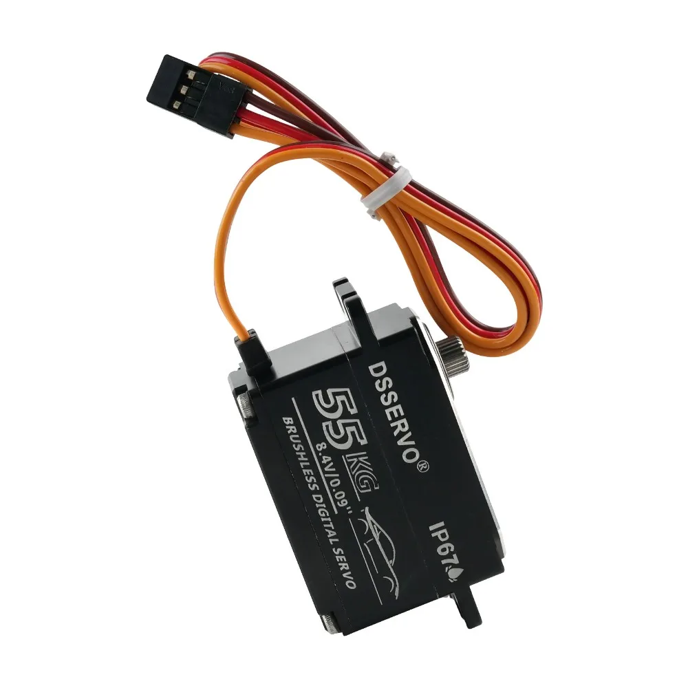 

55kg Torque Brushless Servo IP67 Waterproof 7.4V HV High Torque Digital Full Metal Gear Steering 1/8 1/10 RC Crawler