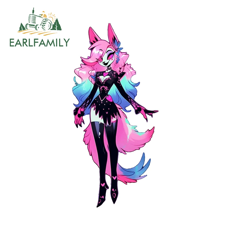 EARLFAMILY 13cm Rabbit Ears Beautiful Demon Car Sticker Anime Colorful Gradient Graphics Decals Funny Motorcycle Car Accessories