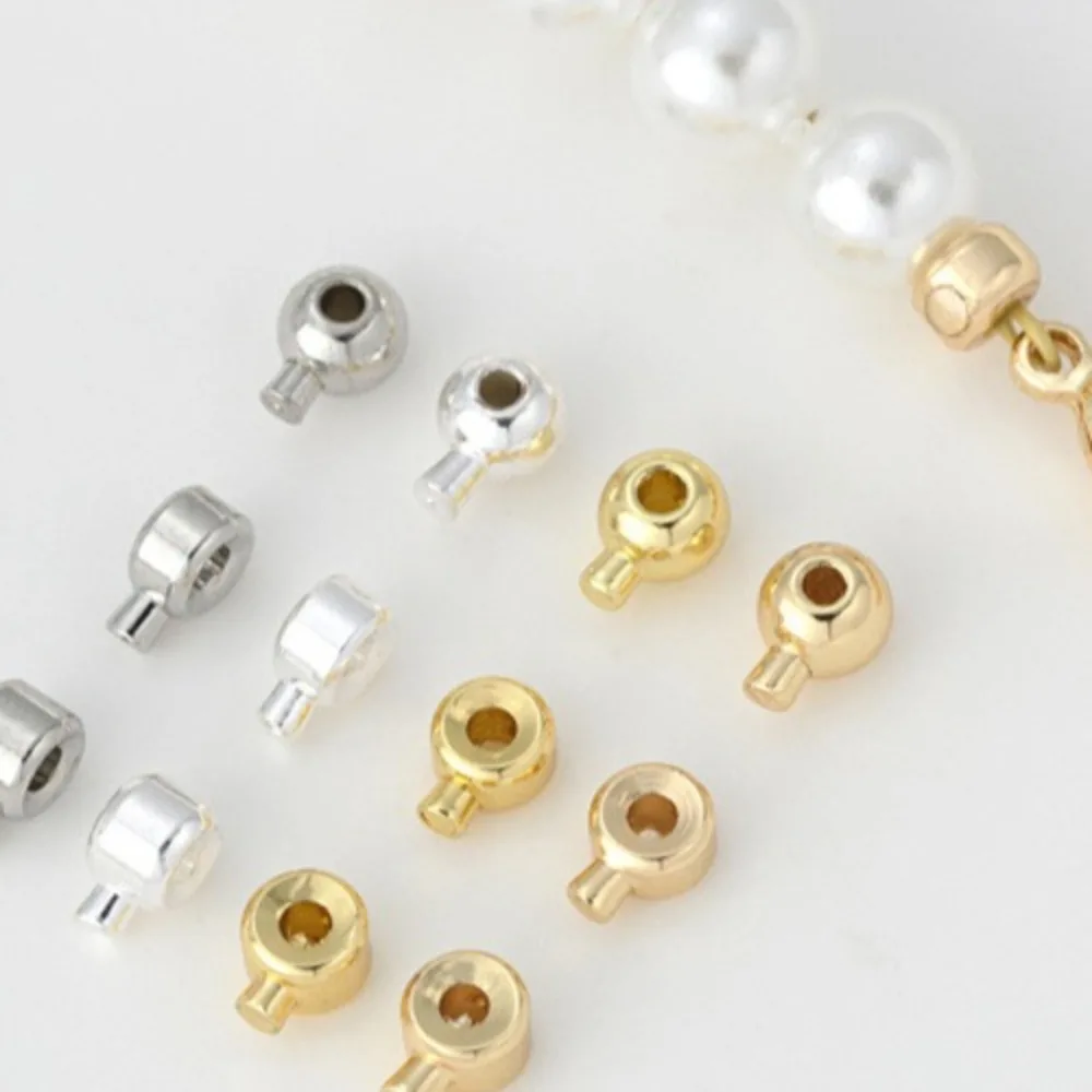 Copper Clasps & Hooks 14K Gold Color18K Silver Positioning Buckle DIY Handmade Jewelry Material End Clip Buckle Accessories