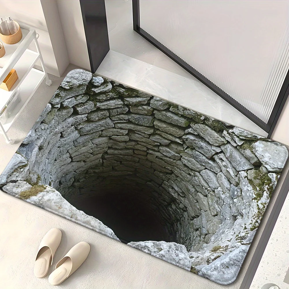 【セール中】3D ビジュアルポリエステル布フロアマット家庭用浴室ドア、吸収性と滑り止めフットマット、維持が簡単