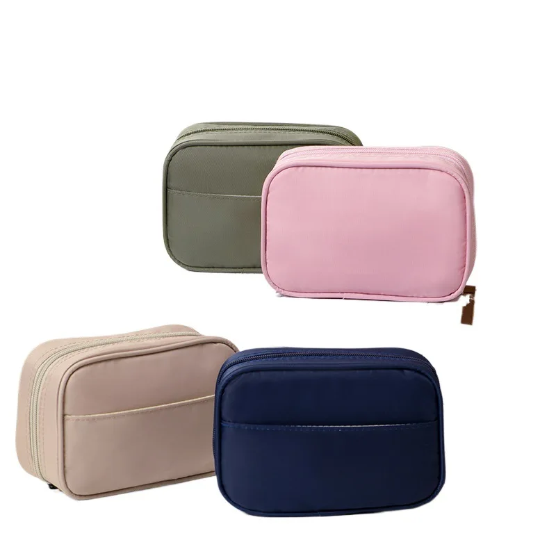 

5pcs Makeup Bags Nylon Plain Personal Multifunctional Protable Travel Wash Bag Mix Color