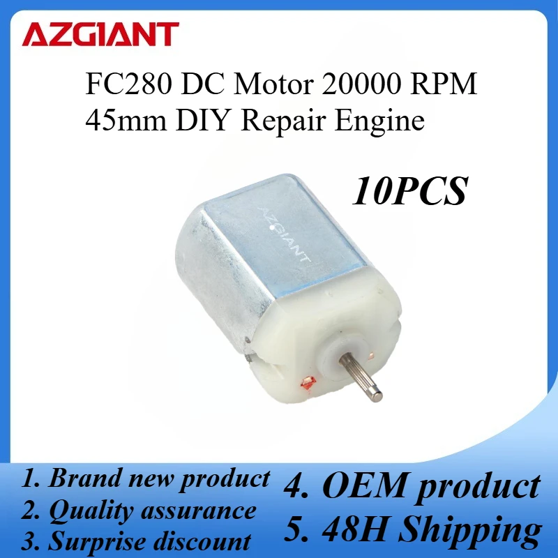 

10PCS FC280 DC Motor 20000RPM 45mm DIY Repair Engine For Car Replacement Power OEM Accesseries Reverse Rotation Toy High Quality