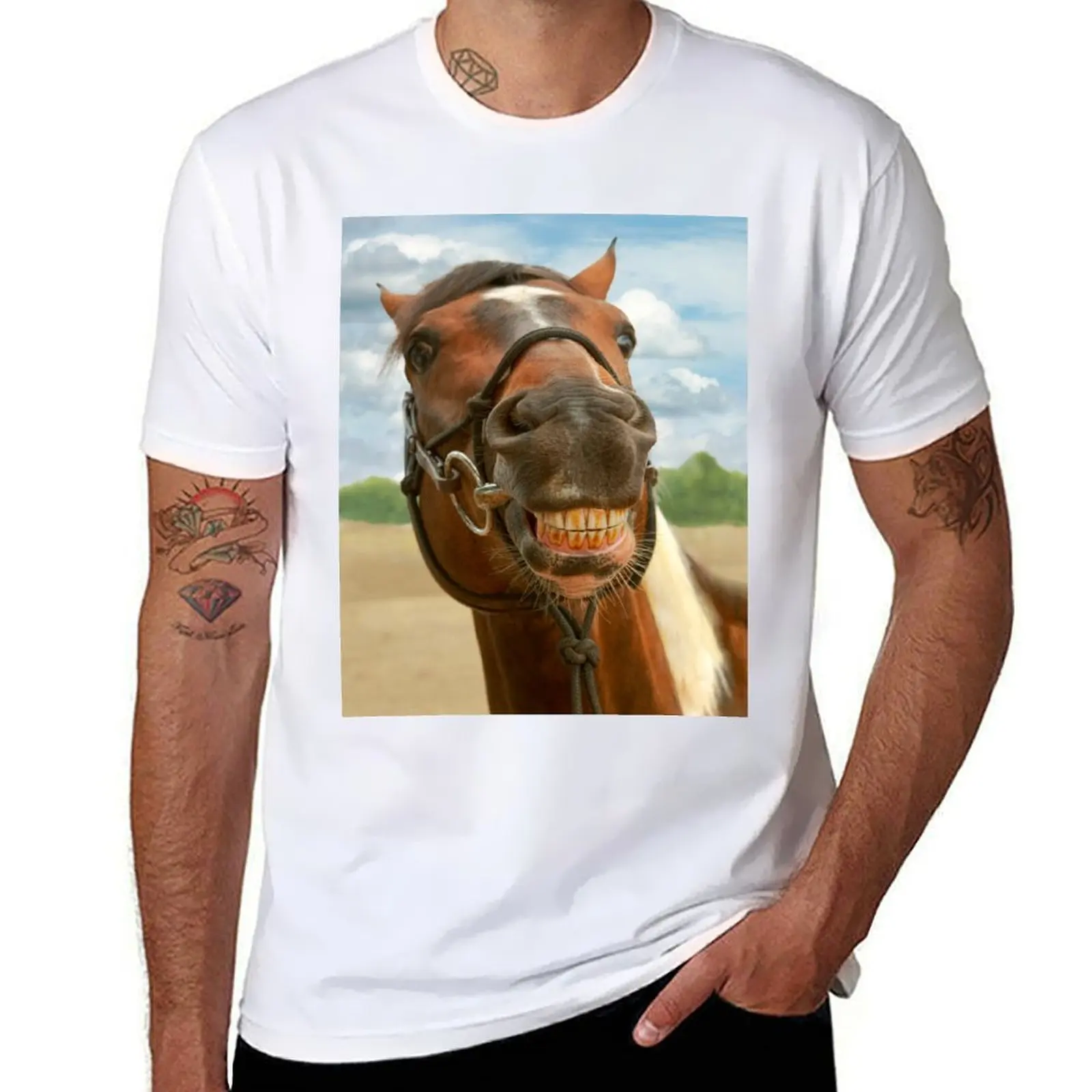 

Animal - Horse - I finally got my braces off T-Shirt graphic t shirts for man t shirts for man slim fit T-Shirt