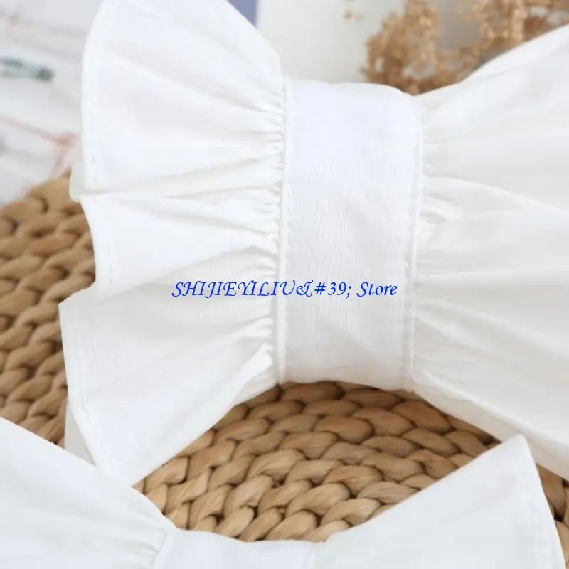 E21F 1pair Bride Flower Wrist Cuff Ruffled Hand Sleeve Polyester Arm Decorations