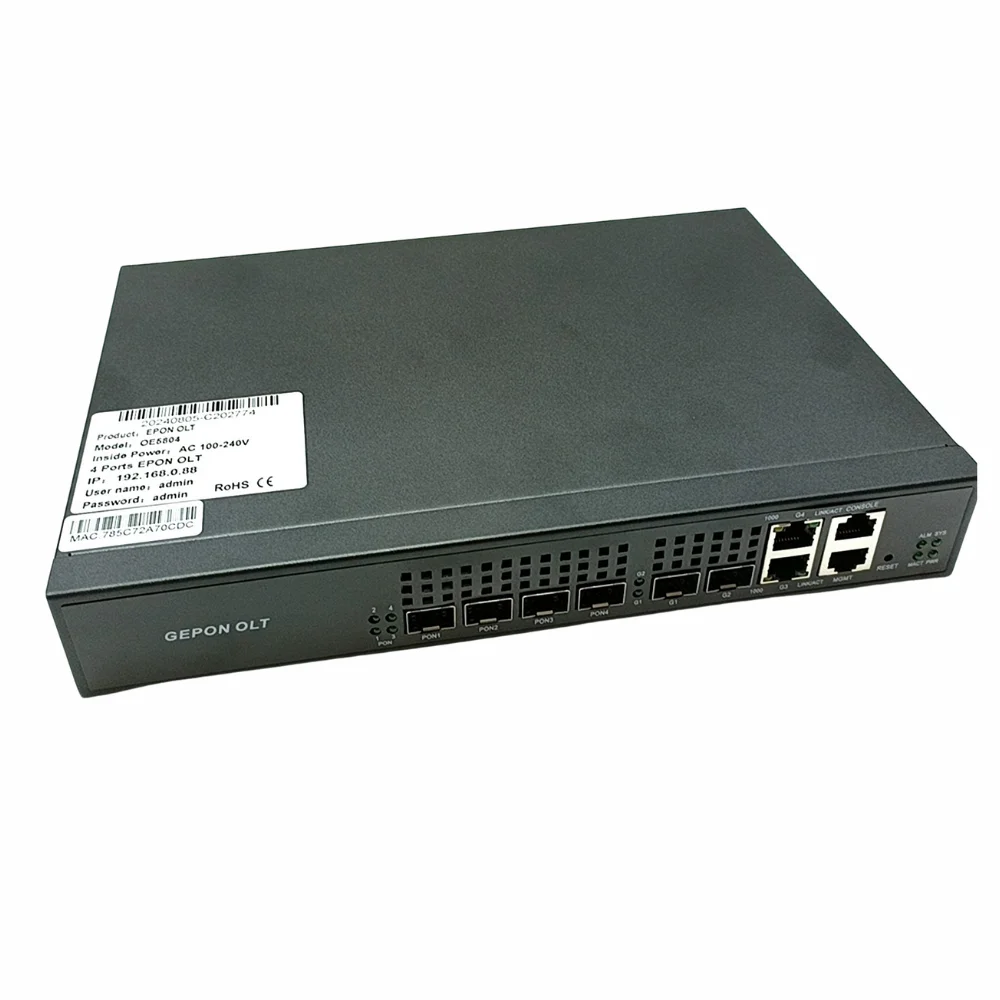 Cabo de remendo ethernet mini 4pon original, 4 portas AC100-240V, fibra óptica olt para uso em rede de fibra