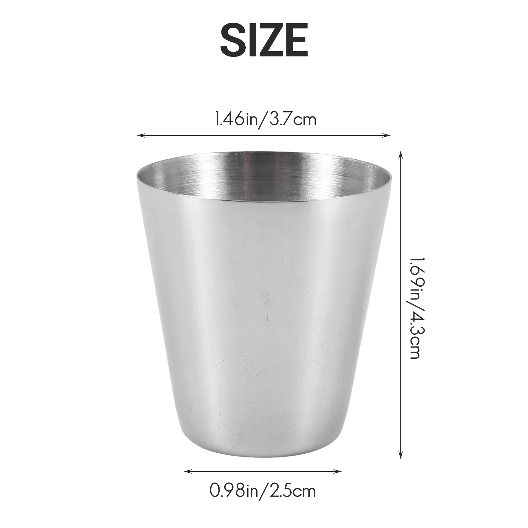 15 Pcs Stainless Steel Shot Glasses Drinking Vessel,30Ml(1Oz) Camping Travel Coffee Tea Cup,for Whiskey Tequila Liquor