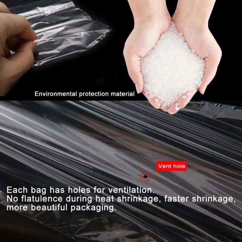 100pcs POF Heat Shrink Wrap POF Heat Shrinkable Film Odorless Clear POF Heat Shrink Bags for Sneaker Books Large Shoes Protector