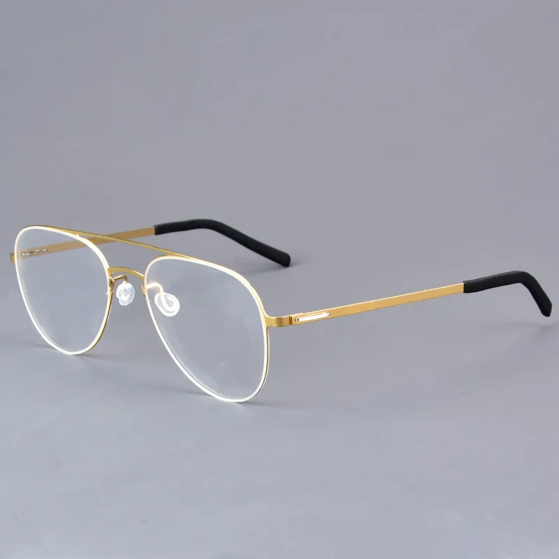 Denmark Fashion Pilot Ultralight Glasses Frame Men Women Double Beam Titanium Eyeglasses Handmade No Pressure Eyewear 2025 New