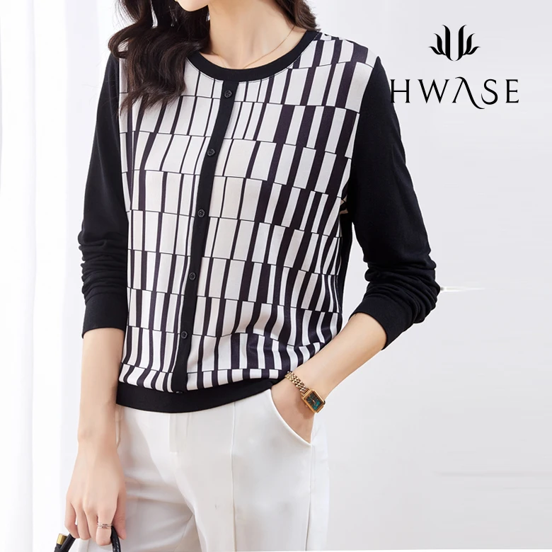 HWASE (up to 77) art line pattern blouses _ HB3FBL013C