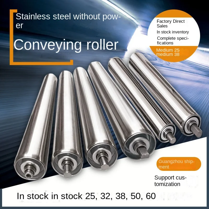 Unpowered stainless steel roller conveying roller diameter 25 38 roller assembly line conveyor belt idler spot