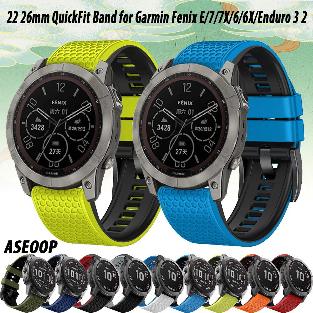 

Силиконовый ремешок для часов Garmin Fenix 7 7X Pro 6 6X 5 5X Plus QuickFit Band Epix Pro Gen 2 Forerunner 970, мягкий браслет 22 мм 26 мм