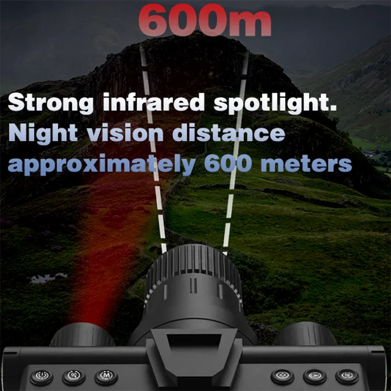 Z9157 4K Binocular Monocular with Flash Light Head-mounted 8X Digital Zoom Infrared Night Vision Goggles for full Darkness