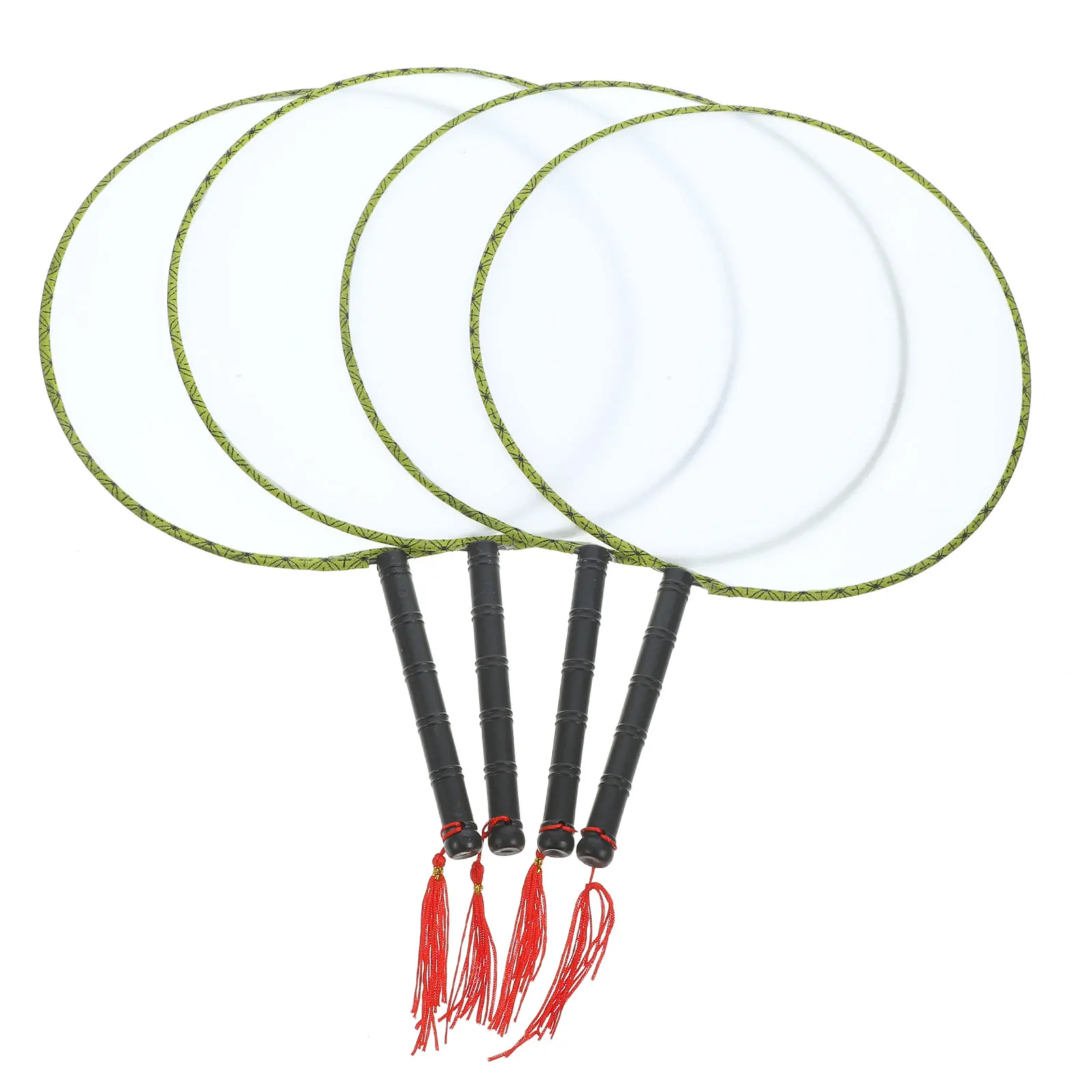 

4Pcs SpunSilk Children'S Drawing DIY Kids ArtPainting Practice Gifts Fan FamiliesFriends Decorative Craft Blank Fan Fans