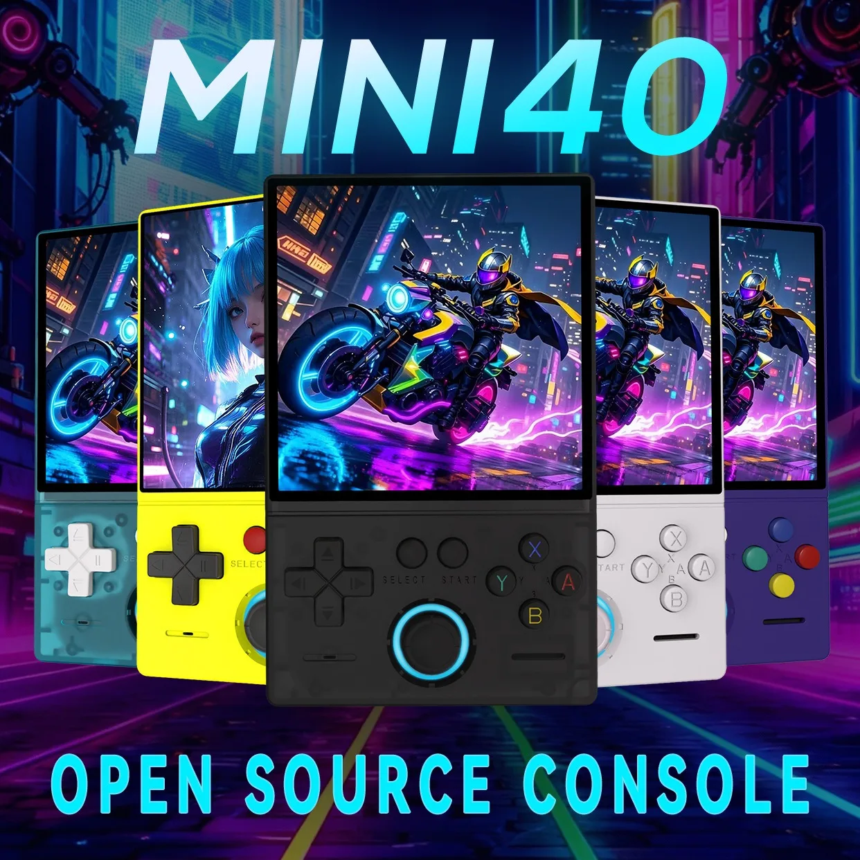 

Портативная игровая консоль FLLBW MINI40 Retro с 4,0-дюймовым IPS HD-экраном, портативная система Linux с открытым исходным кодом, 128 ГБ