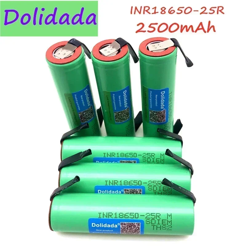 1/3/4/5/6/10PCS Original 3.6V 18650 2500mah 20A battery scrapping lithium batteries screwdriver flashlight+Nickel DIY