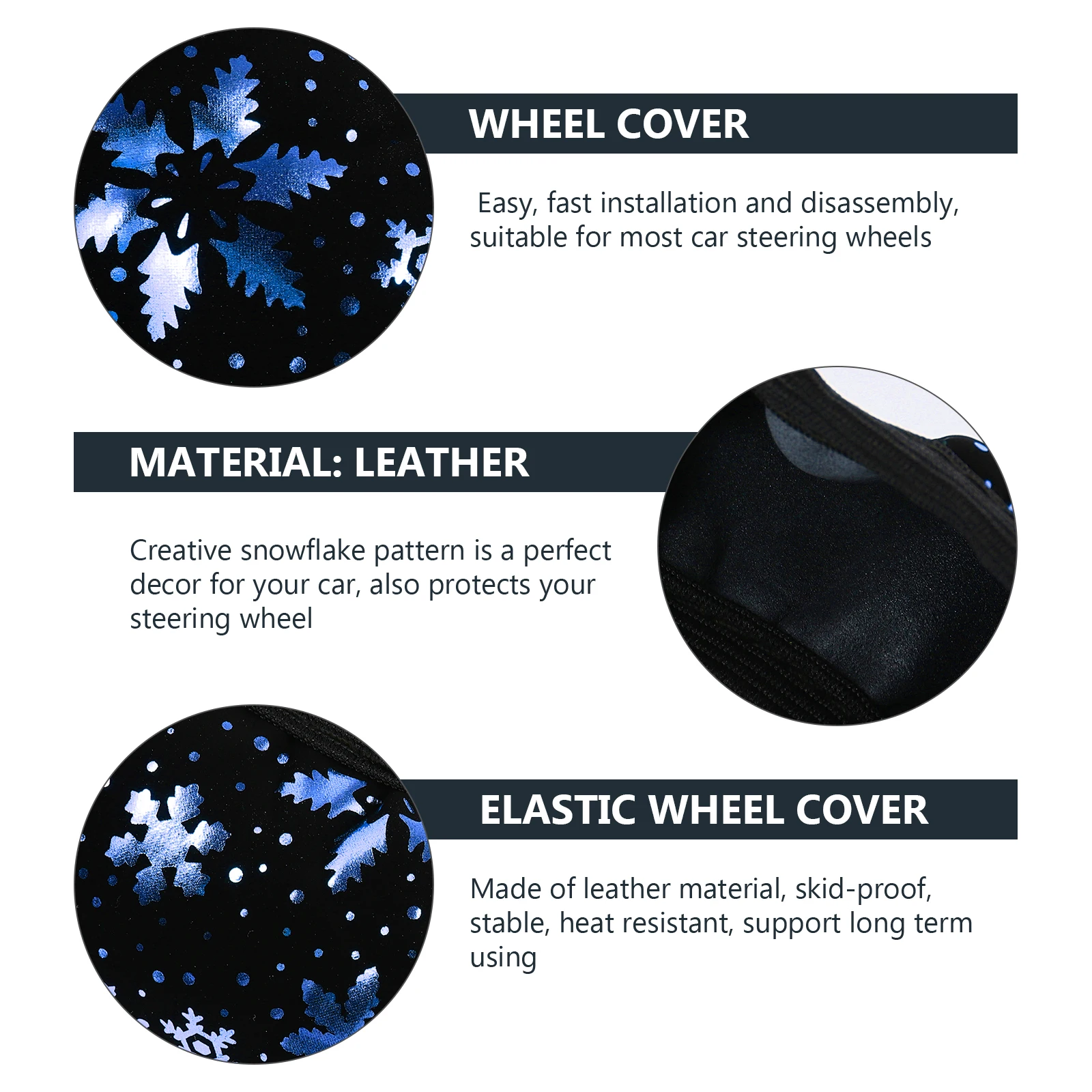 

Steering Wheel Cover Auto Elastic Protector Car Covers Silver Skid Proof Heat Resistant Long Use Easy Install Modern Interior