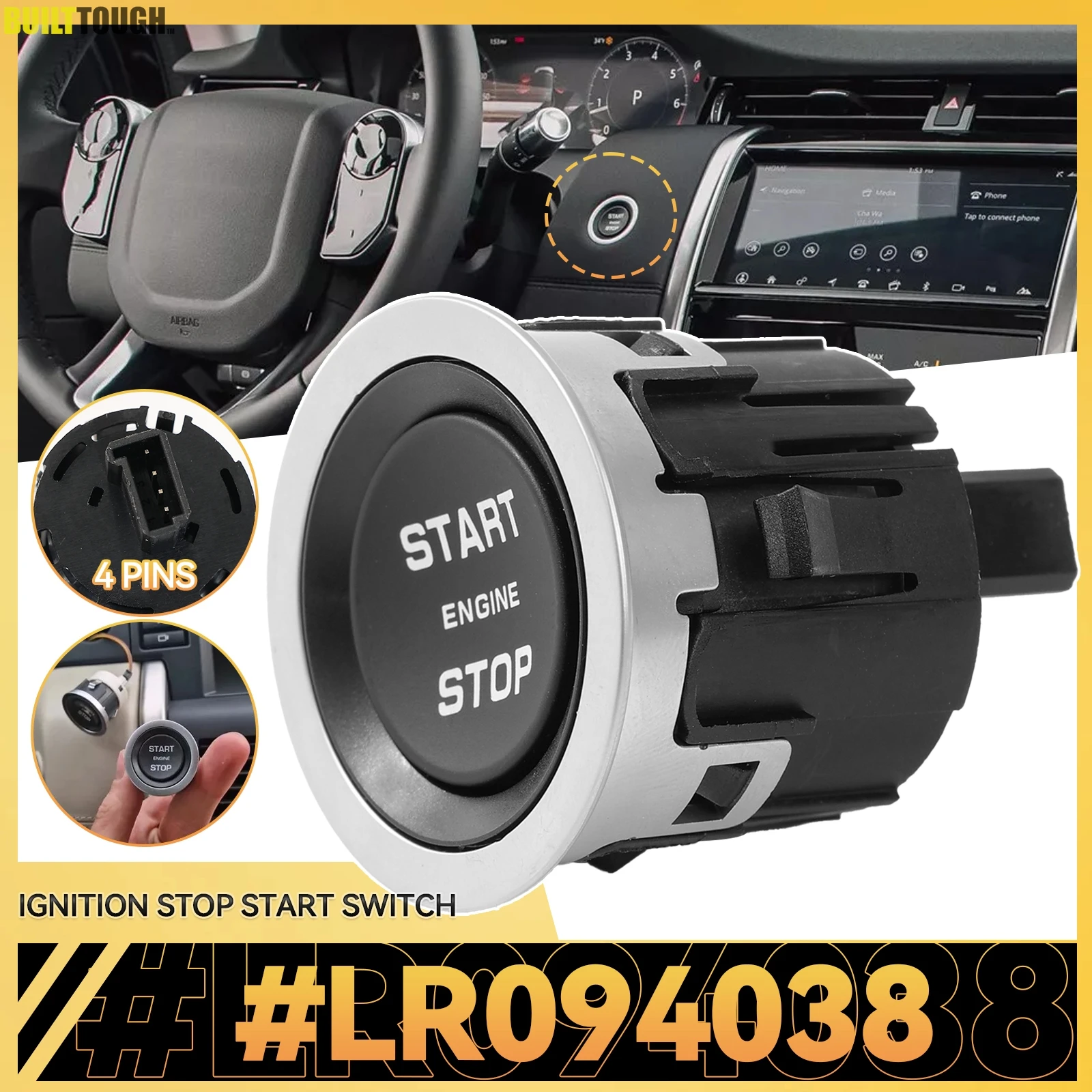 LR094038 Ignition Stop Start Push Button Switch Fit For Land Rover Range Rover Evoque Discovery Sport LR037611 LR056640 LR068334