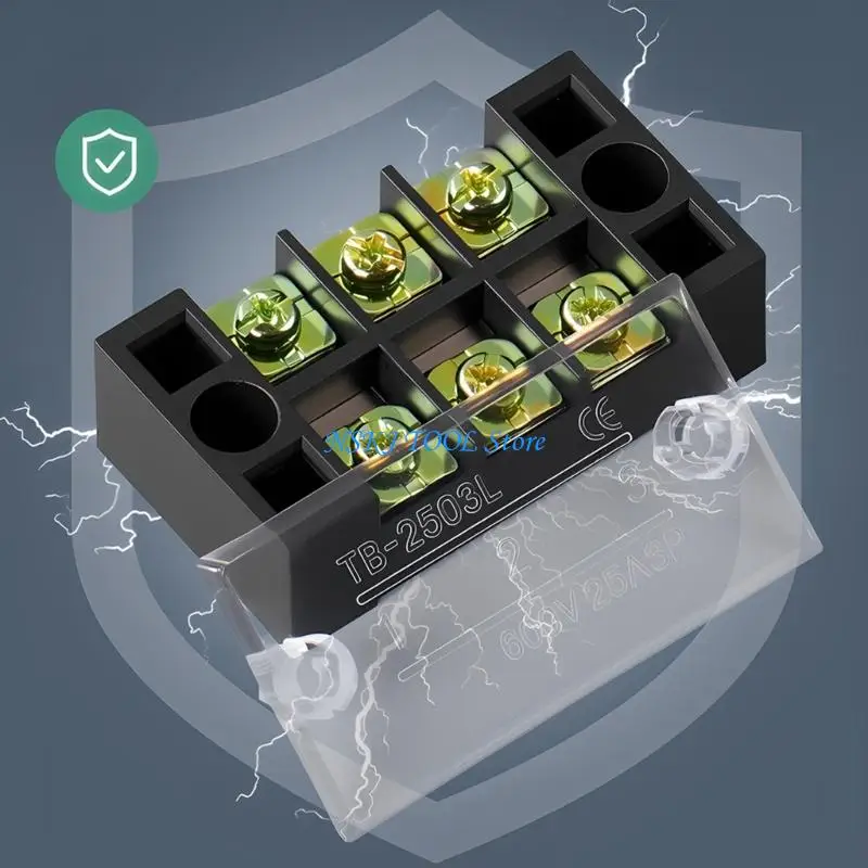 L8RC 10 قطعة كتلة طرفية بلاستيكية غطاء مقاوم للغبار واضح غطاء سلك حاجز كتلة طرفية شرائط غطاء حماية دائم #5