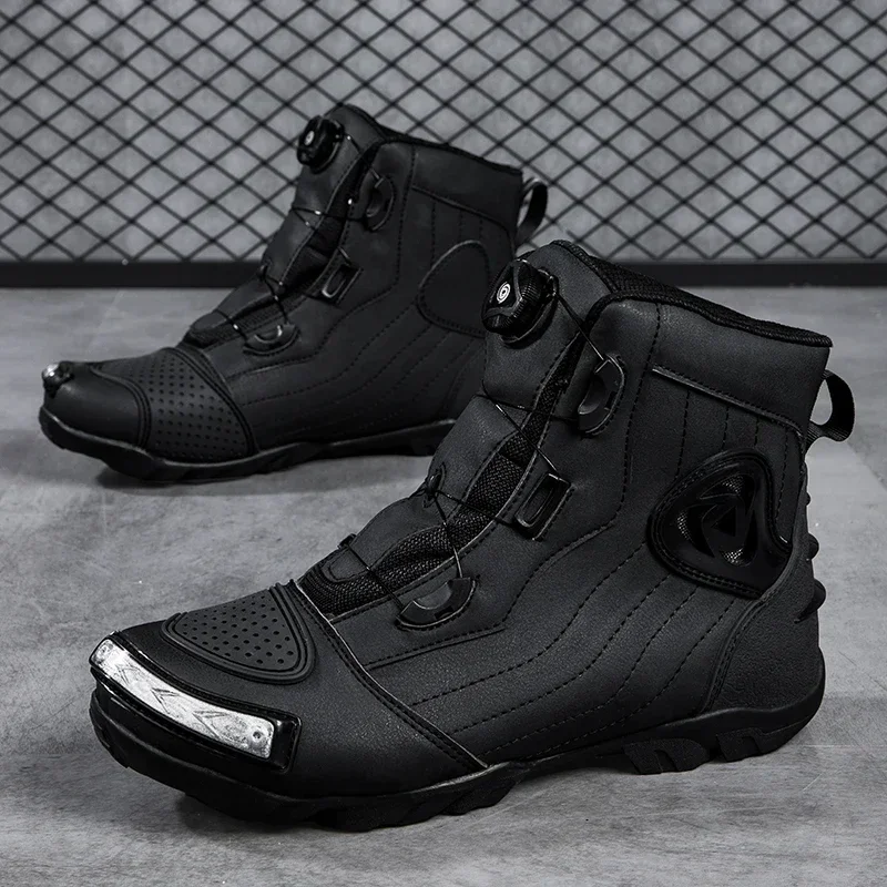 New Motorcycle Boots Men Women Knight Outdoor Riding Anti-slip Winters Sneakers Shoes Bicycle Mountain Racing Road Speed Autumn