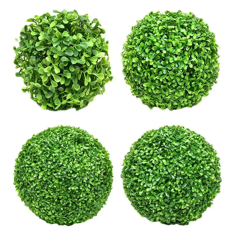 Artificial Topiary Ball Non-Fading Artificial Plant Ball UV Resistant Fake Plant Sphere Faux Grass Decor For Garden Backyard