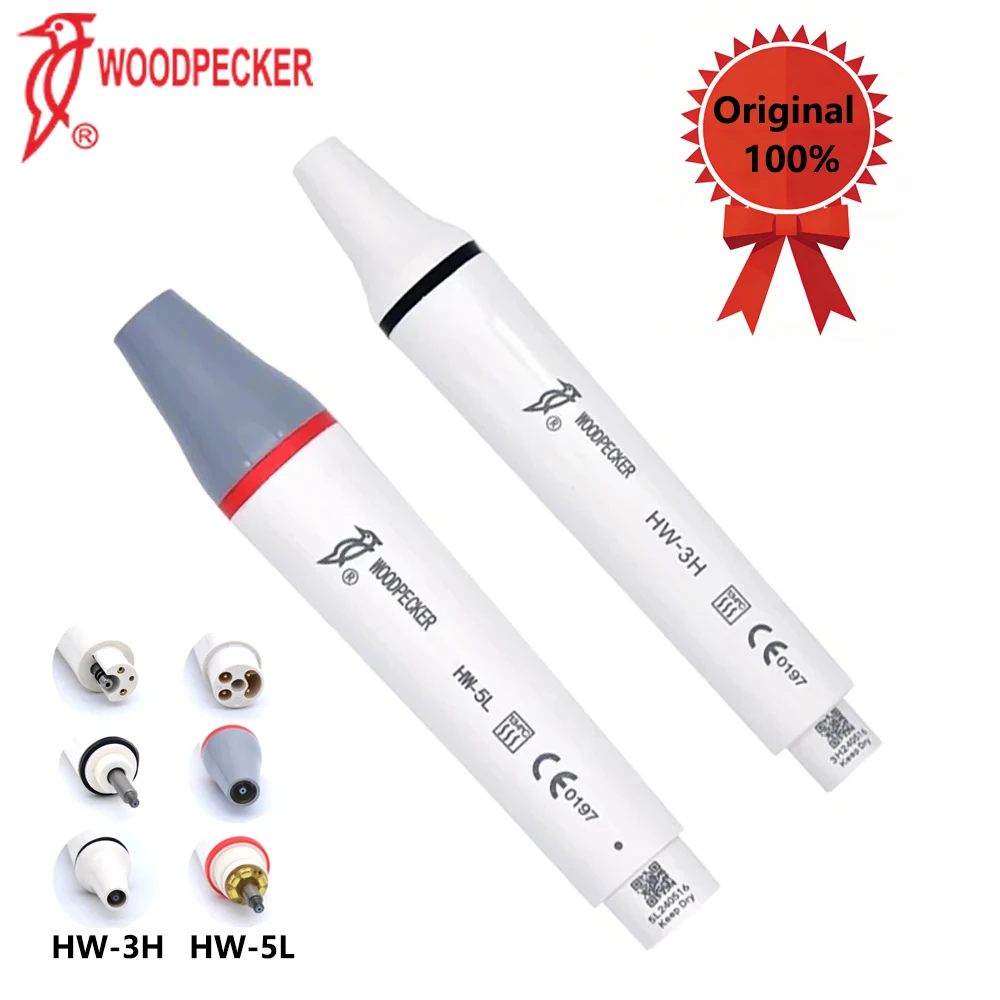 Pieza de mano para scaler piezoeléctrico Woodpecker Dental 135 ℃   Equipo de Clínica Dental Autoclavable Compatible con EMS HW-3H HW-5L